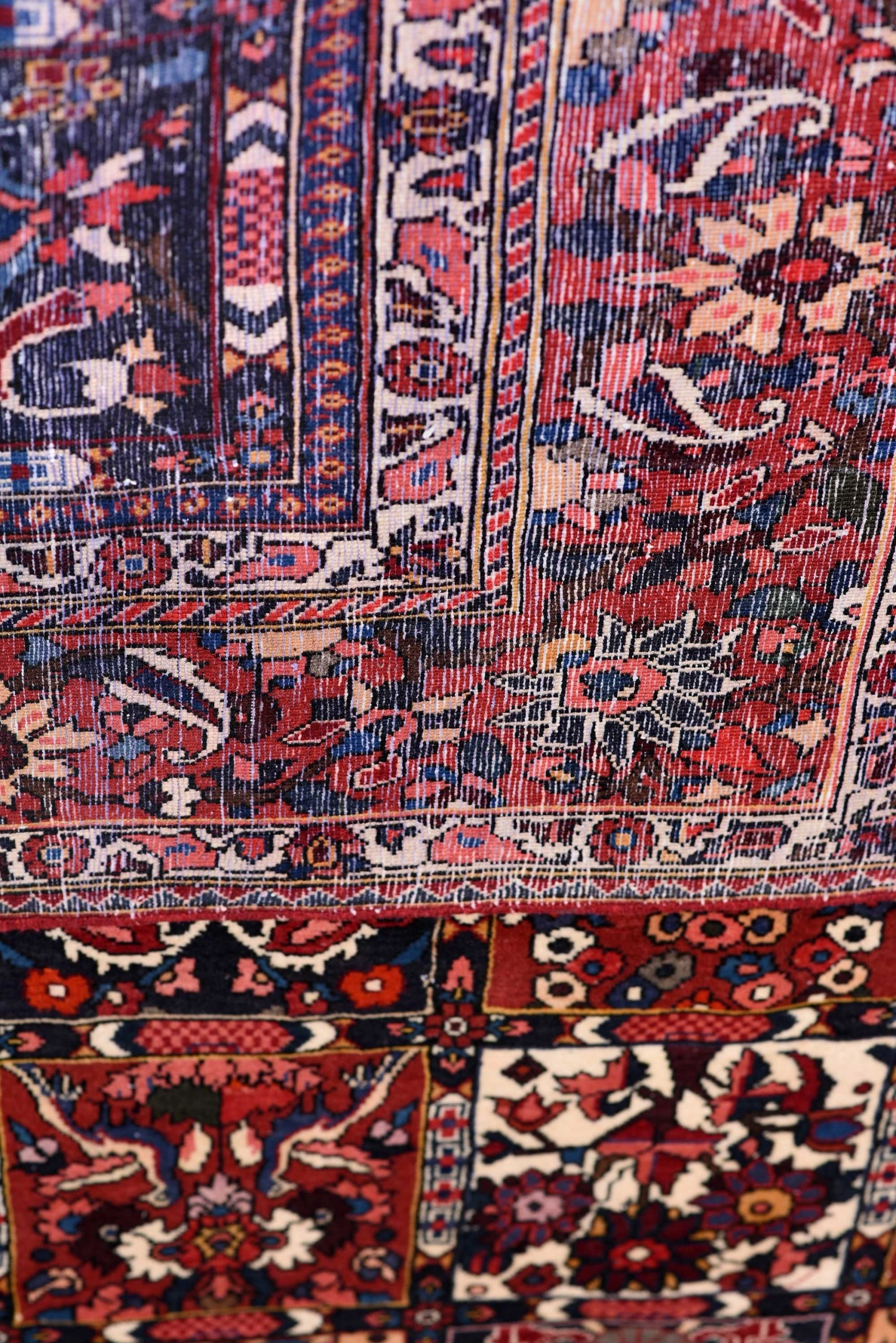 Vintage Persian Rug, Originated from Bakhtiari, Geometric Design ~1970 ...