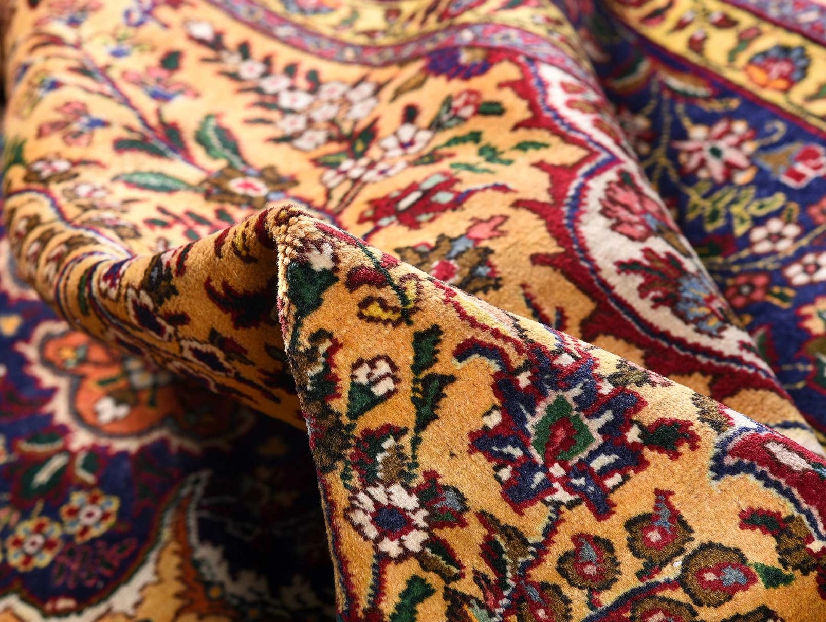 Golden Tabriz Rug, Gold Persian carpet for sale 2x3m DR401 CarpetShip