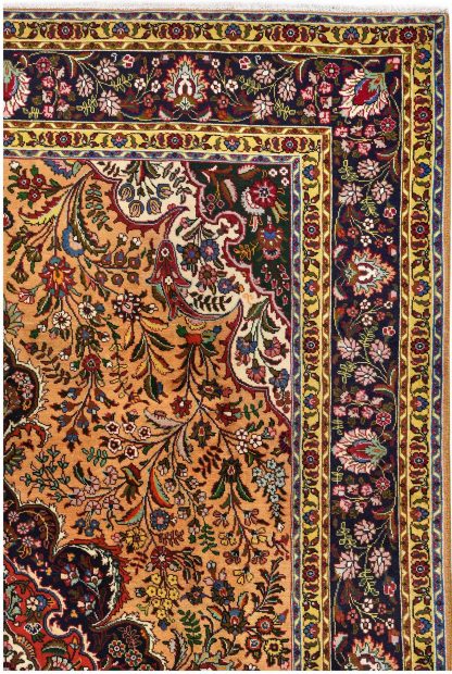 Golden Tabriz Rug, Gold Persian carpet for sale 2x3m DR401