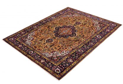Golden Tabriz Rug, Gold Persian carpet for sale 2x3m DR401