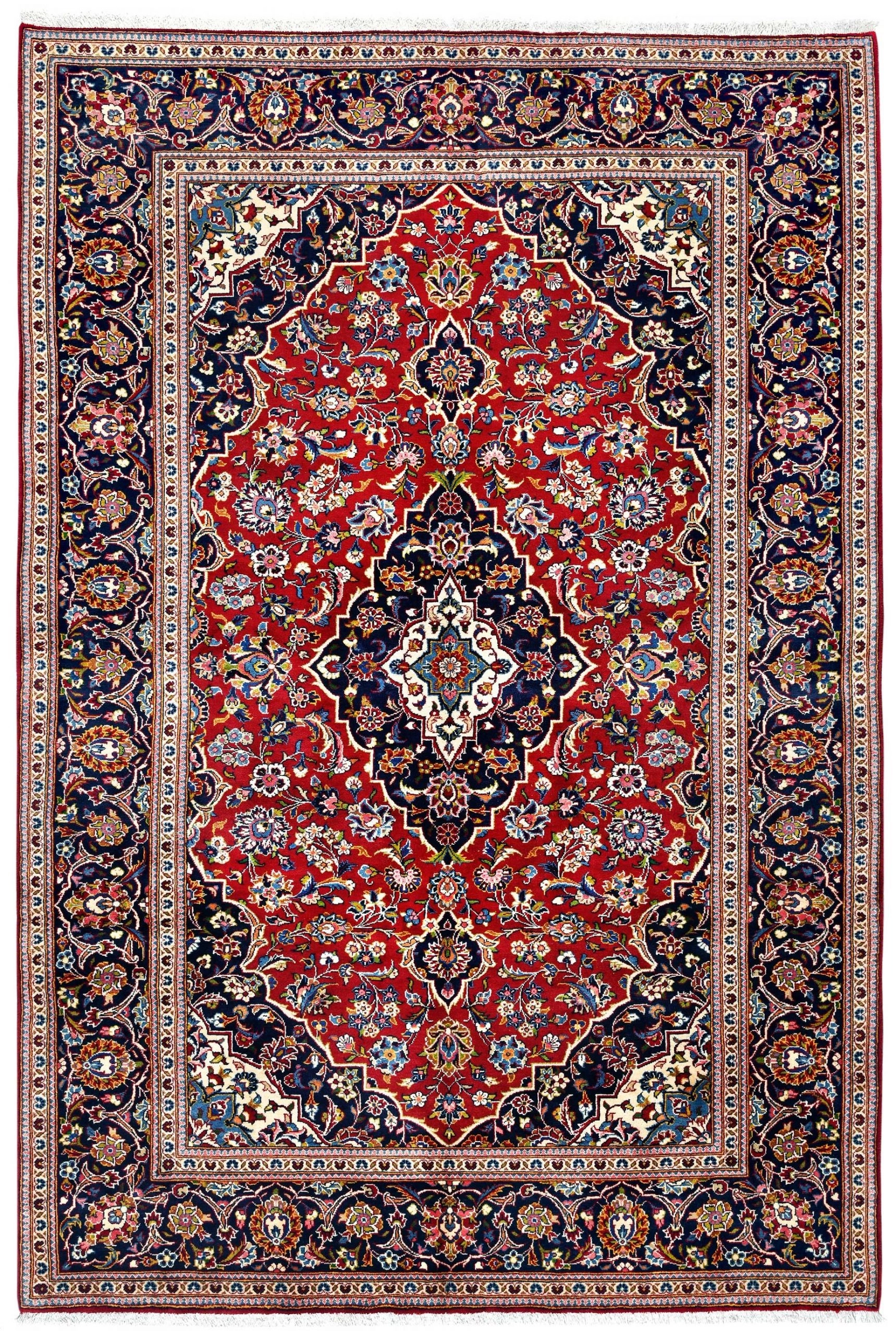 Vintage Persian Rug, Originated from Kashan, Floral Design 2000