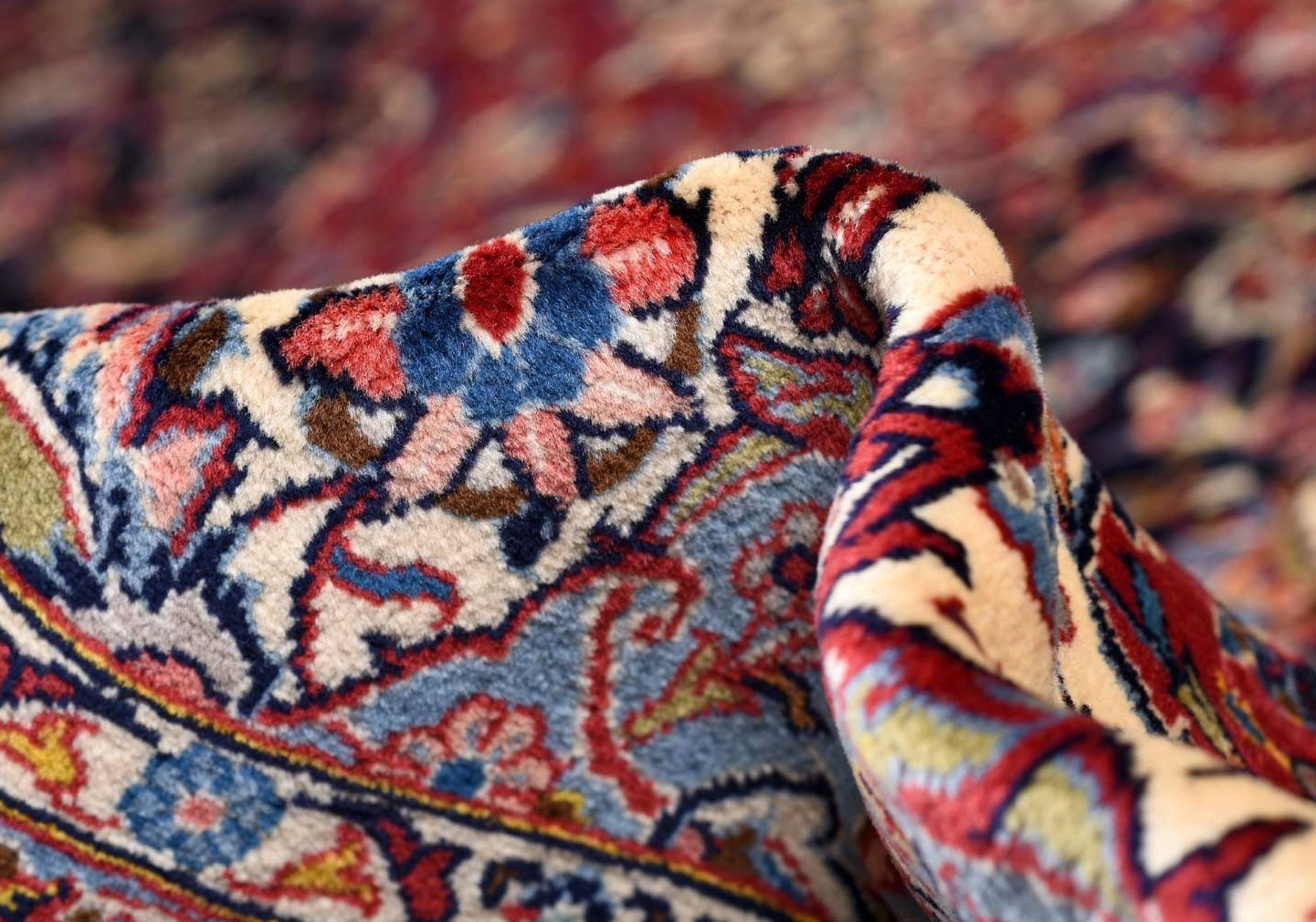 Soft Dark Blue Kashan Persian Rug for sale 3x4m DR375 CarpetShip