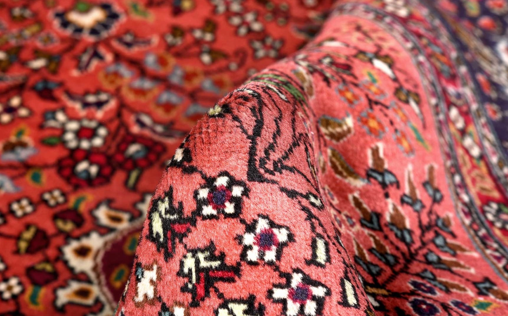 Vintage Persian Rug, Originated from Tabriz, Floral & Coral 1990 CarpetShip