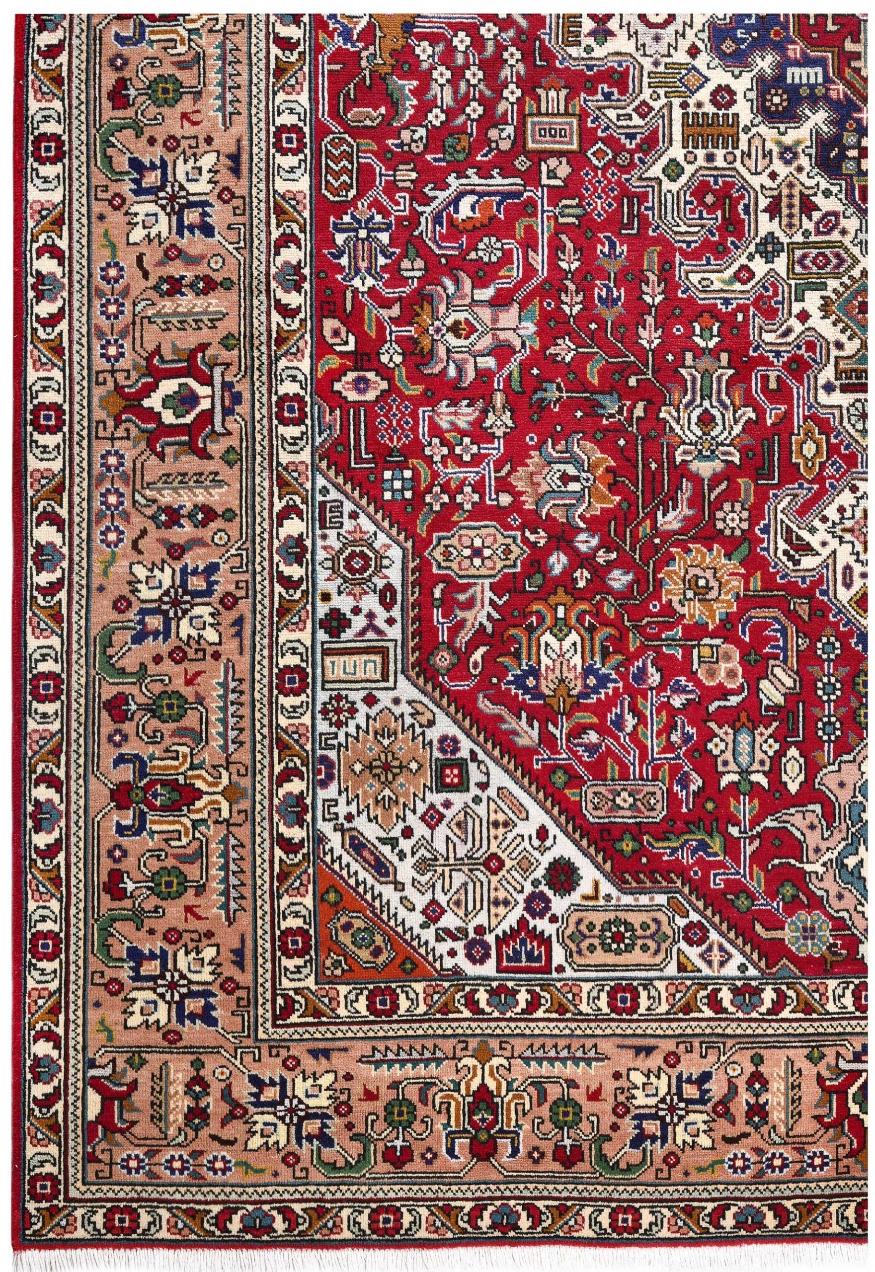 Vintage Persian Rug, Originated from Tabriz, Geometric Design 1990