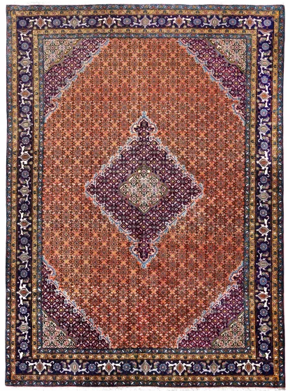 Vintage Persian Ardabil Rug, Geometric Design~1990
