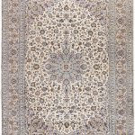 Kashan Rug, Cream Persian carpet for sale 3x4m DR377-7028