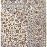 Kashan Rug, Cream Persian carpet for sale 3x4m DR377-7029