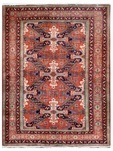 Antique Persian Ardabil Rug, Geometric Design ~1960