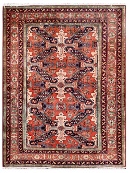 Antique Persian Ardabil Rug, Geometric Design ~1960