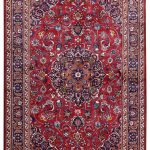 2x3m Hand-knotted Red Mashad Carpet for sale DR453-454-5389