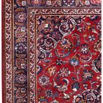 2x3m Hand-knotted Red Mashad Carpet for sale DR453-454-5390