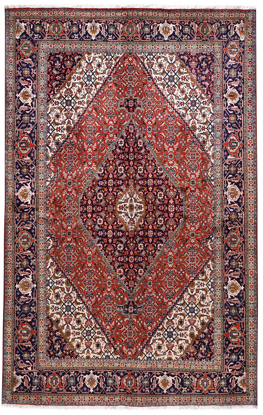 Vintage Persian Rug, Originated from Tabriz, Geometric Design 1990