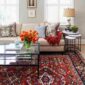 Decorating with handmade Persian red rug