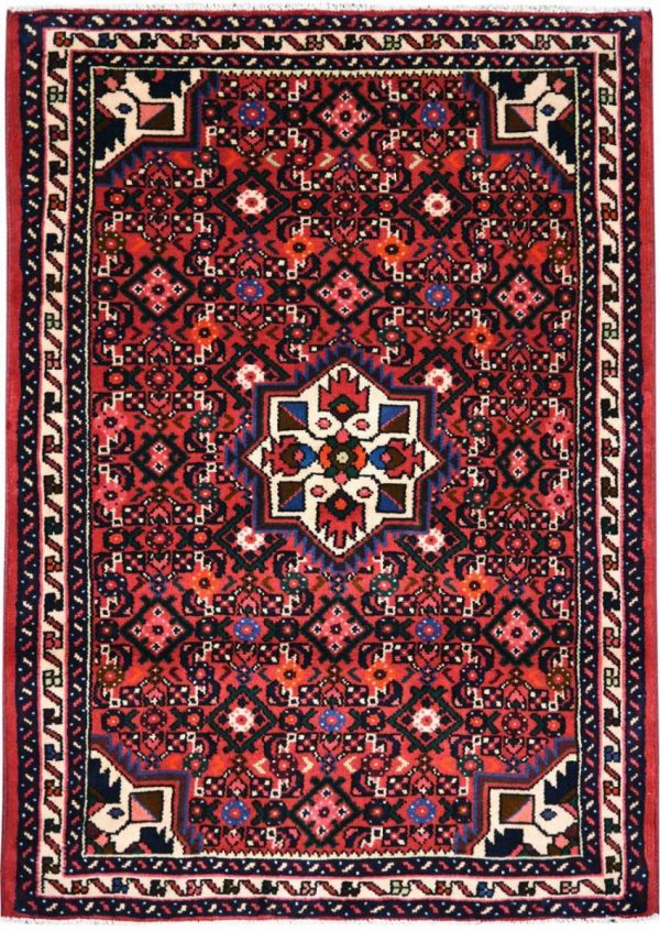 Hosseinabad Rug, Small Persian Red Carpet DR494 0481 Hosseinabad Rug, Small Persian Red Carpet DR494 0481