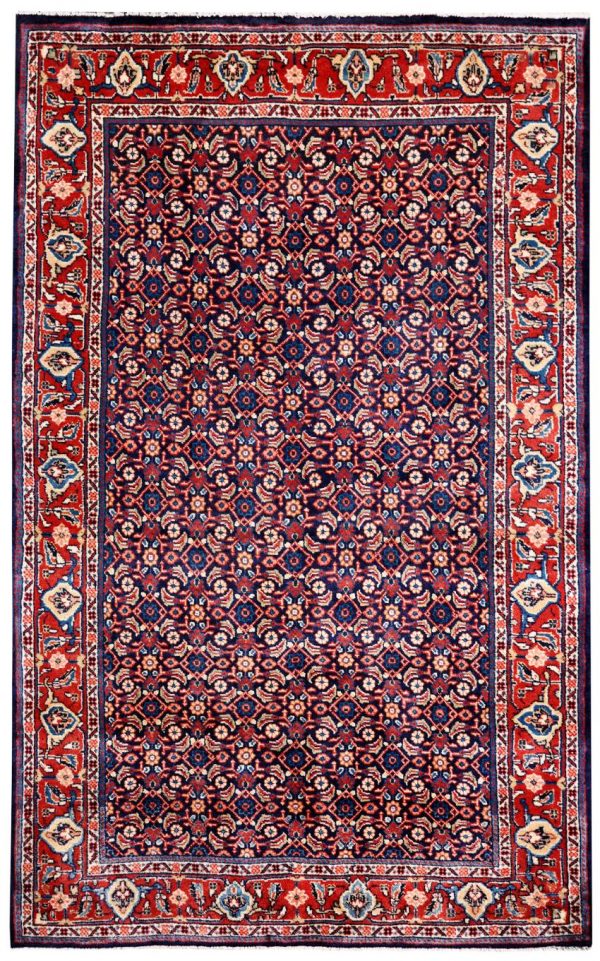 Small carpet, 50 Years Old Small Persian Sarouk Rug DR214 0484