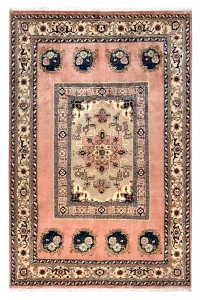 Vintage Persian Ardabil Rug, Geometric Design ~ 1985
