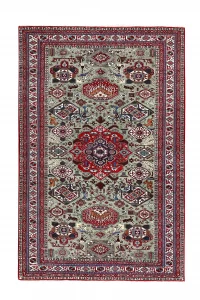 Antique Ardabil Rug, Geometric Motifs Design ~1966