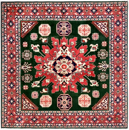 Vintage Persian Ardabil Rug, Geometric Motifs Design ~1990