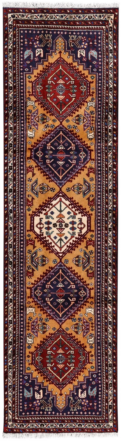 Vintage Persian Ardabil Runner, Meshginshahr Design ~2000