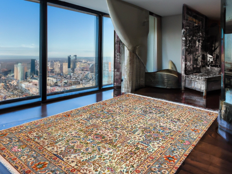 A Tabriz handmade rug from the CarpetShip collection in a condo.