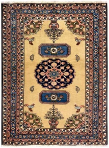 Persian Ardabil Rug ~1965, Simple Floor Design