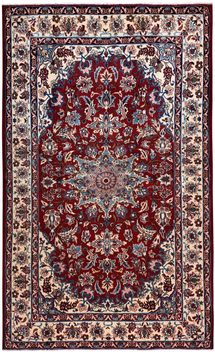 Persian Isfahan Rug ~1960, Floral Design