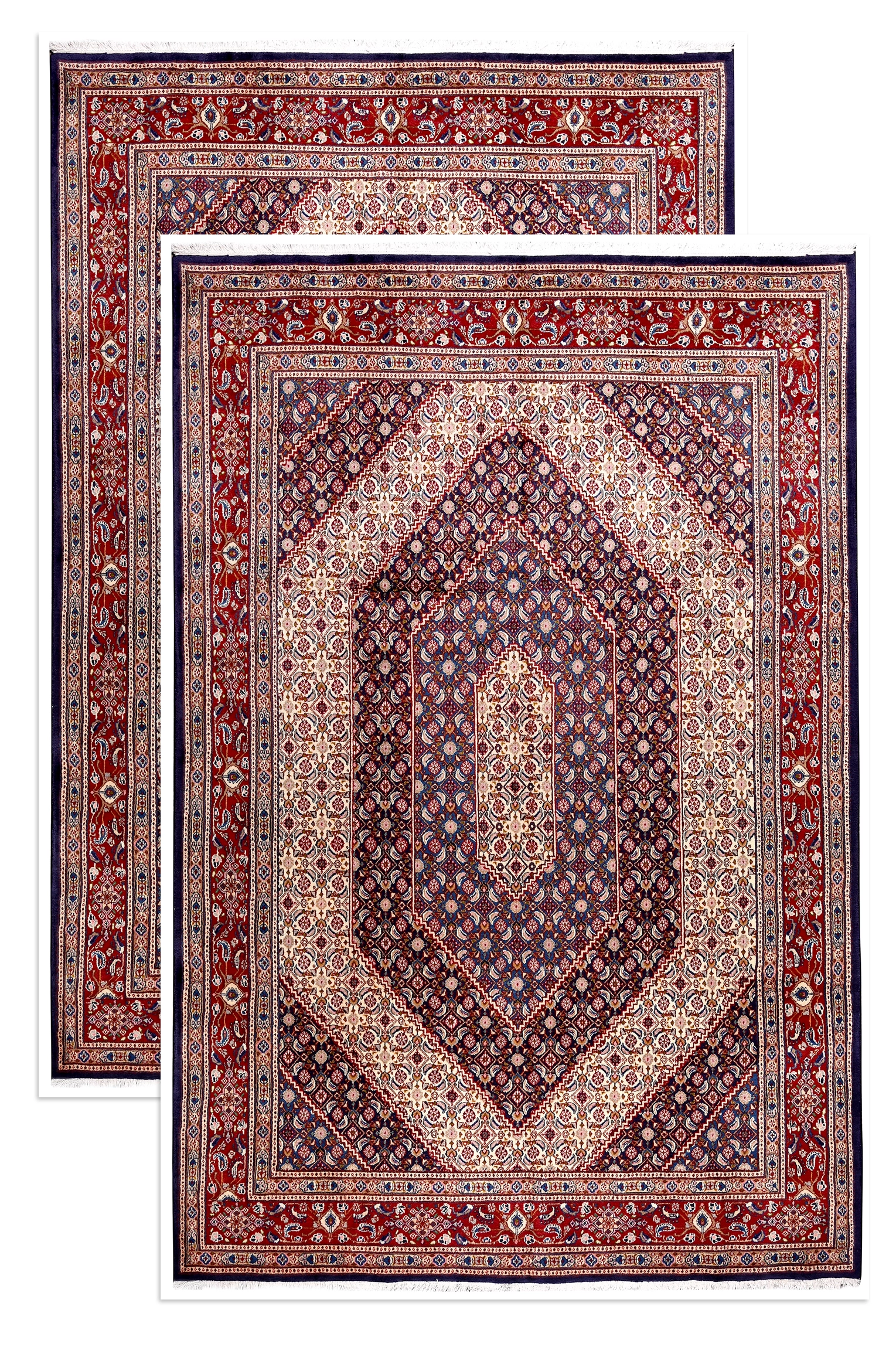 Semi-Antique Persian Mud Rug, Mahi Design ~1970