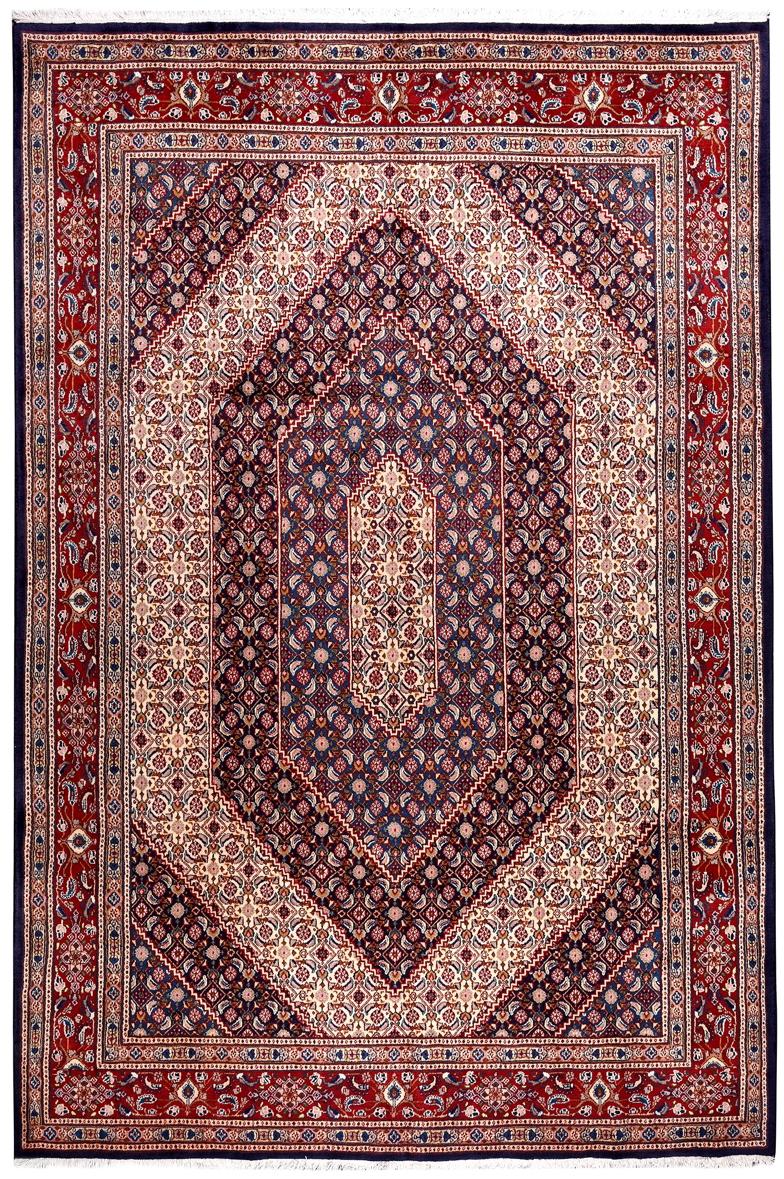 Semi-Antique Persian Mud Rug, Mahi Design ~1970