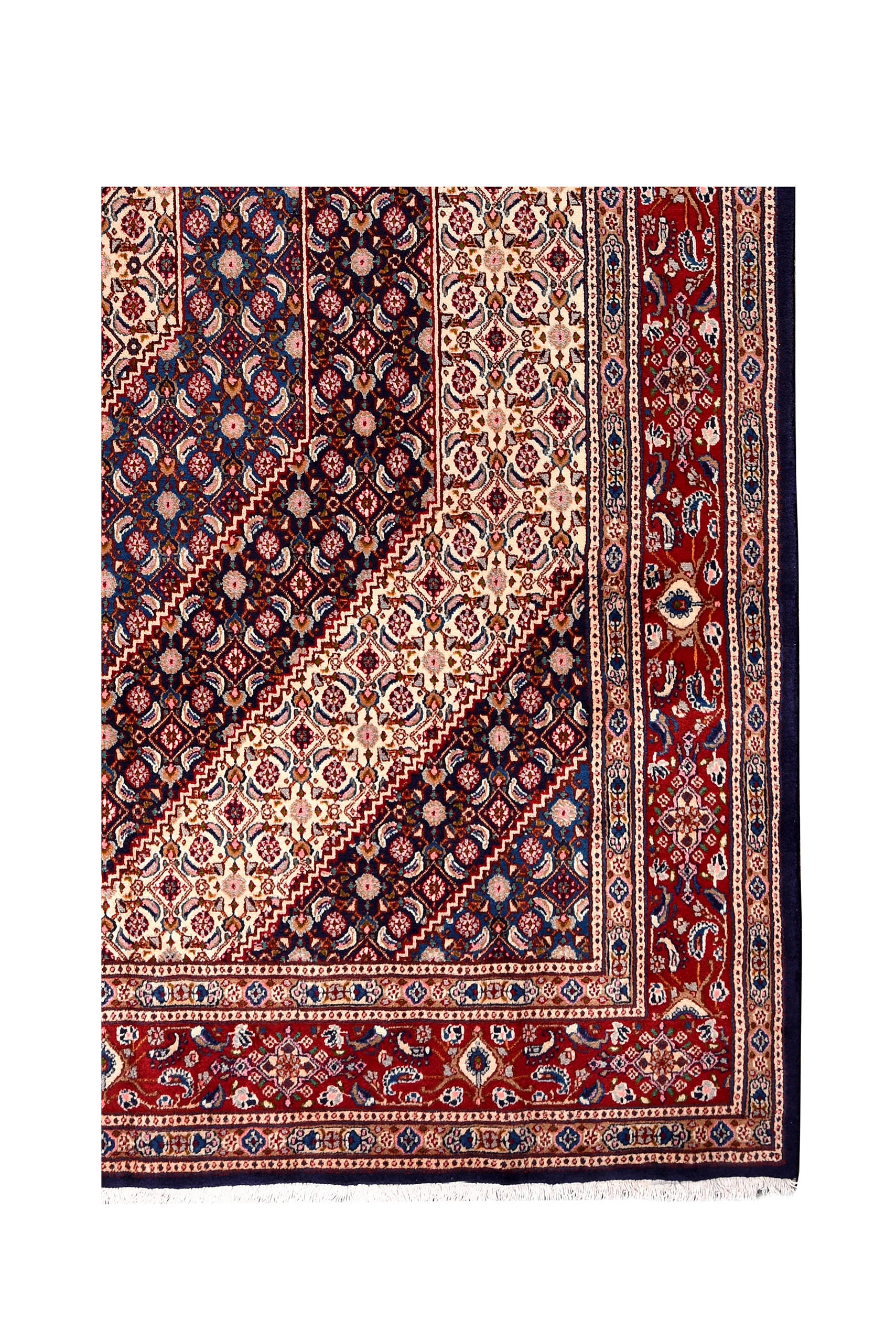 Semi-Antique Persian Mud Rug, Mahi Design ~1970