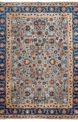 Antique Kashan Rug ~1950, Lotus Palmettes Design