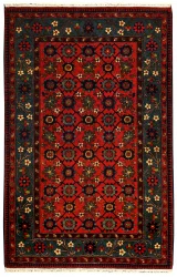 Antique Kazak Rug ~1950, Minakani Design