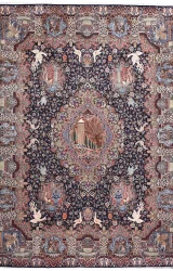 antique-persian-rug-originated-from-kashmar-floral-medallion-design-1940