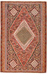 Antique Senneh Kilim, Herati Design ~1920