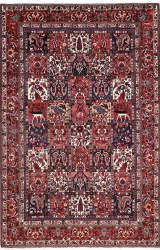 Persian Bakhtiari Rug ~1970, Geometric Design