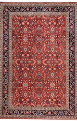 Persian Hamadan Rug, Geometric Design ~1980