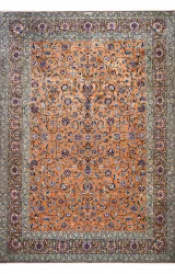 Persian Kashan Rug ~1960, Overall Flower Pattern