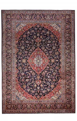 Persian Kashan Rug ~1980, Medallion Floral Design