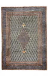 Persian Kerman Rug ~1970, Khatam Design