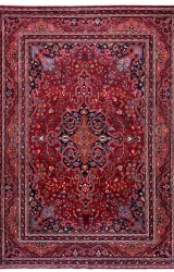 Persian Mashad Rug ~1975, Floral Design