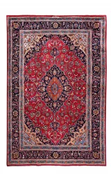 Persian Mashad Rug ~1979, Floral Design