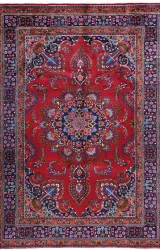 Persian Mashad Rug ~1981, Floral Design