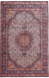Persian Moud Rug ~1980, Geometric Design