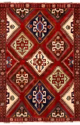 Persian Qashqai Rug ~1985, Geometric Design