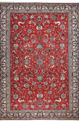 Persian Qum Rug ~1973, Overall Shah-Abbassi with Animal Motifs Design