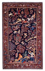 Persian Sarouk Rug ~1960, Nomadic Tree of Life