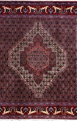 Persian Senneh Rug ~1988, Geometric Design