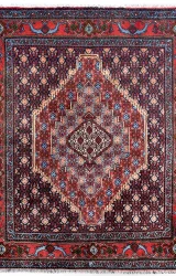 Persian Senneh Rug ~1989, Geometric Design