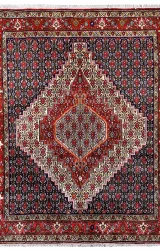 Persian Senneh Rug ~1990, Geometric Design
