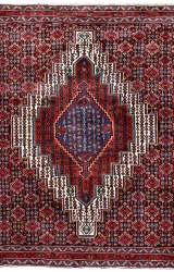 Persian Senneh Rug ~1992, Geometric Design