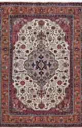 Persian Tabriz Rug ~1989, Geometric Design